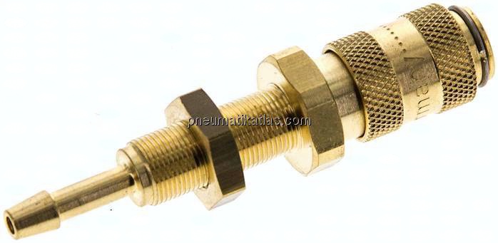 Schott-Kupplungsdose (NW2,7) 3mm Schlauch, Messing