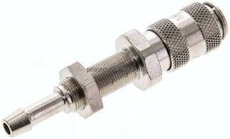 Schott-Kupplungsdose (NW2,7) 4mm Schlauch, Messing vernickelt