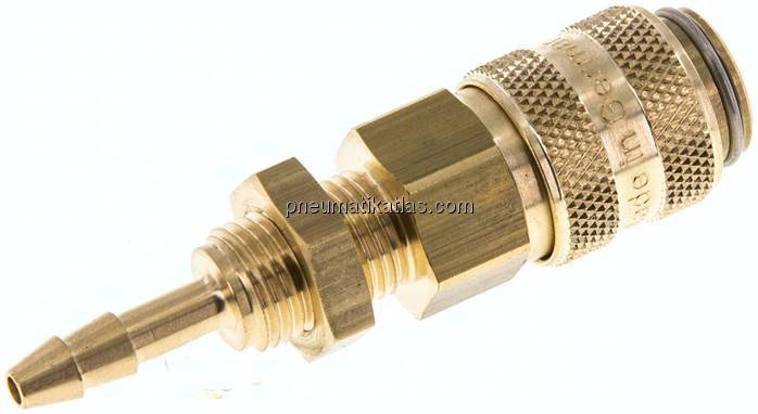 Schott-Kupplungsdose (NW5) 4mm Schlauch, Messing