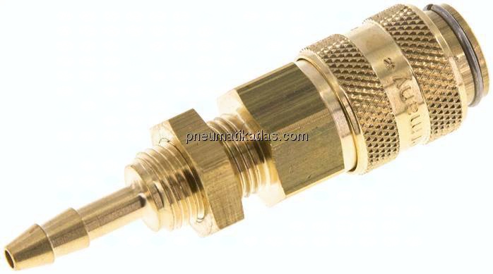 Schott-Kupplungsdose (NW5) 4mm Schlauch, Messing