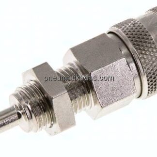 Schott-Kupplungsdose (NW5) 4mm Schlauch, Messing vernickelt