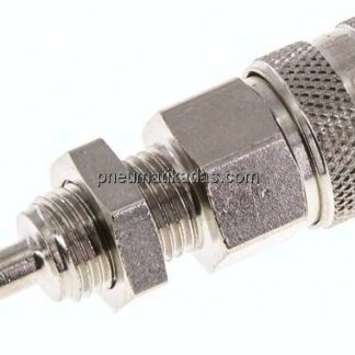 Schott-Kupplungsdose (NW5) 4mm Schlauch, Messing vernickelt