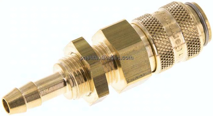 Schott-Kupplungsdose (NW5) 6 (1/4")mm Schlauch, Messing