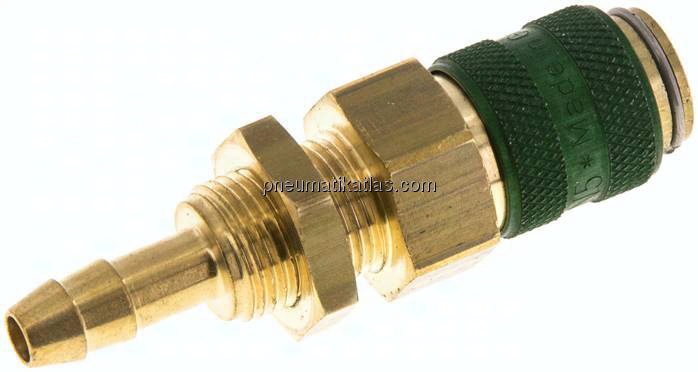 Schott-Kupplungsdose (NW5) 6 (1/4")mm Schlauch, Messing