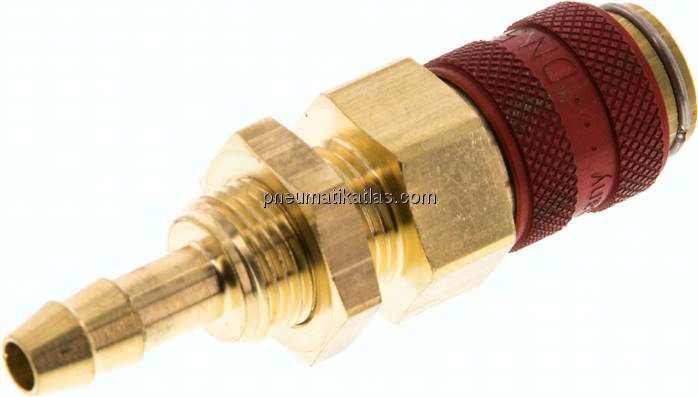 Schott-Kupplungsdose (NW5) 6 (1/4")mm Schlauch, Messing