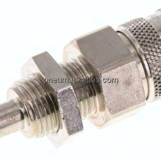 Schott-Kupplungsdose (NW5) 6 (1/4")mm Schlauch, Messing vernickelt