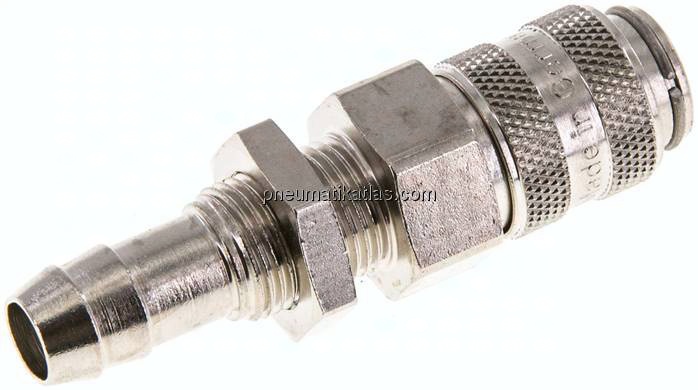 Schott-Kupplungsdose (NW5) 9 (3/8")mm Schlauch, Messing vernickelt
