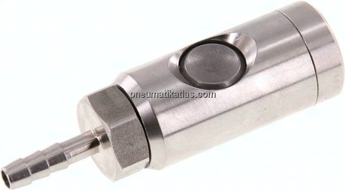 Sicherheits-Druckknopfkupplung (NW7,2), 6 (1/4")mm Schl., Edelstahl