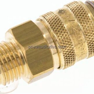 Temperierkupplungsdose 9mm Zapfen,G 1/4"(AG), Messing