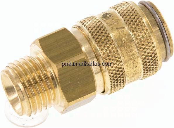 Temperierkupplungsdose 9mm Zapfen,G 1/4"(AG), Messing