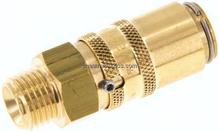 Temperierkupplungsdose 9mm Zapfen,G 1/4"(AG), Messing