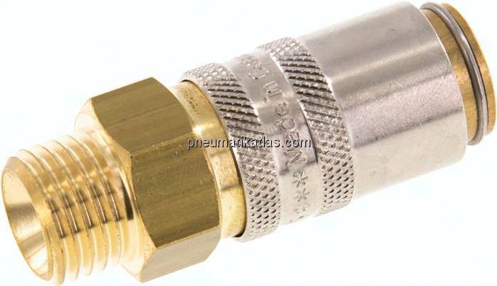 Temperierkupplungsdose 9mm Zapfen,M 14x1,5(AG), Messing