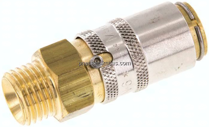Temperierkupplungsdose 9mm Zapfen,M 14x1,5(AG), Messing