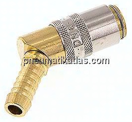 Temperierkupplungsdose (Winkel 45°) 9mm Zapfen, 9 (3/8")mm Schlauch