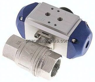 Pneumat. Messing-Kugelhahn, G 1", Feder-öffnend, FKM-Dichtung