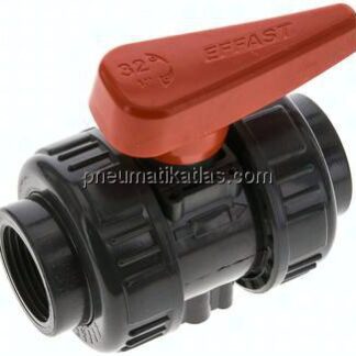 Kugelhahn, PVC-U / EPDM, Rp 1" (Industrieausführung)