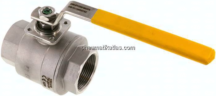 Edelstahl-Kugelhahn, DVGW, Rp 1-1/2", -0,9 bis 64bar