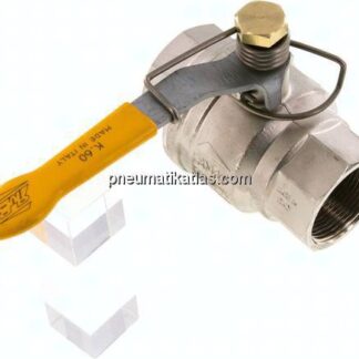 Messing-Kugelhahn, G 1-1/2", -0,98 bis 40bar, federschließend