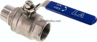 Edelstahl-Kugelhahn, leicht, R 1-1/2" / Rp 1-1/2", 0 - 63bar