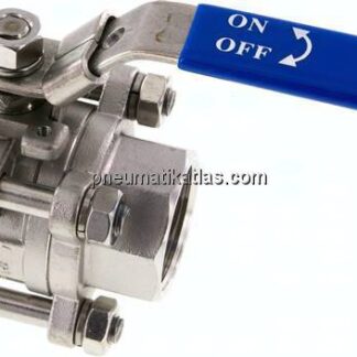 3-teiliger Edelstahl-Kugelhahn, G 1-1/4", 0 - 63bar