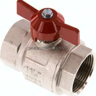 Messing-Kugelhahn, kurz, G 1-1/4", -0,9 bis 30 bar, voller Durchgang