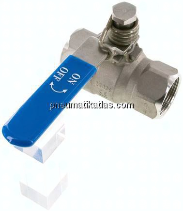 Edelstahl-Kugelhahn, Rp 1-1/4", -0,9 bis 40bar, federschließend