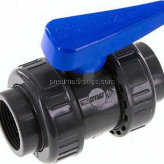 Kugelhahn, PVC-U / EPDM, Rp 1-1/4" (Wasserausführung)