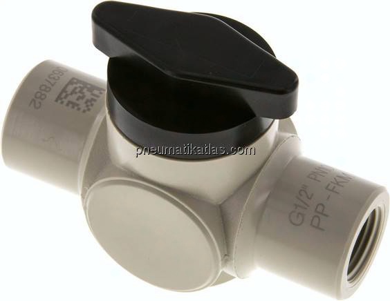 Kugelhahn, Polypropylen, G 1/2", PN 10