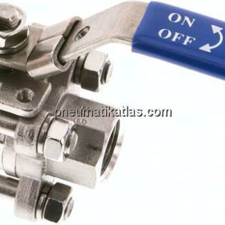 3-teiliger Edelstahl-Kugelhahn, G 1/2", 0 - 63bar