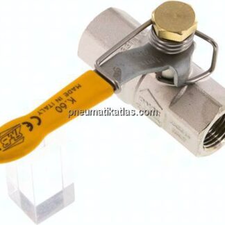 Messing-Kugelhahn, G 1/2", -0,98 bis 65bar, federschließend