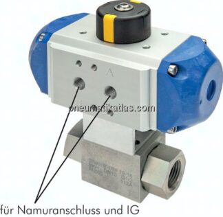 Pneumat. Hochdruck-Kugelhahn, doppeltwirkend, G 3/4", Stahl verzinkt