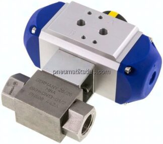 Pneumat. Hochdruck-Kugelhahn, doppeltwirkend, G 1/2", Edelstahl 1.4571