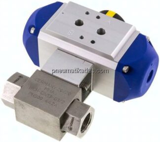 Pneumat. Hochdruck-Kugelhahn, Feder-schließend, G 1/2", Edelstahl 1.4571