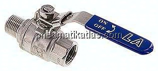 Edelstahl-Kugelhahn, leicht, R 1/2" / Rp 1/2", 0 - 63bar