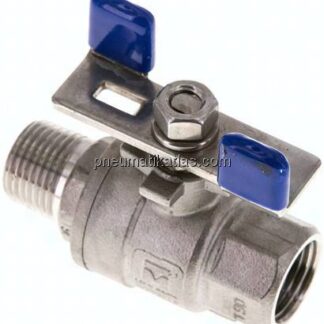 Edelstahl-Kugelhahn, leicht, R 1/2" / Rp 1/2", 0 - 63bar