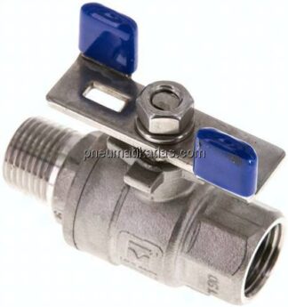 Edelstahl-Kugelhahn, leicht, R 1/2" / Rp 1/2", 0 - 63bar