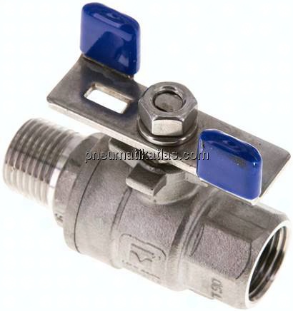 Edelstahl-Kugelhahn, leicht, R 1/2" / Rp 1/2", 0 - 63bar