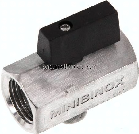Edelstahl-Minikugelhahn G 1/2" Innengewinde, PN 25