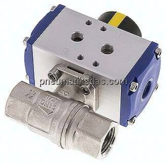Pneumat. Messing-Kugelhahn, G 1/2", doppeltwirkend