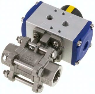 Pneumat. Edelstahl-Kugelhahn, G 1/2", doppeltwirkend