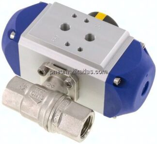 Pneumat. Messing-Kugelhahn, G 1/2", Feder-schließend