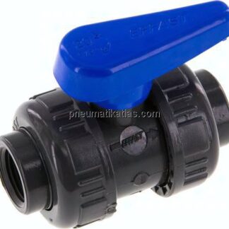 Kugelhahn, PVC-U / EPDM, Rp 1/2" (Wasserausführung)