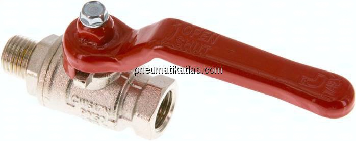 Messing-Kugelhahn, kurz, G 1/4" (AG/IG), -0,9 bis 50bar