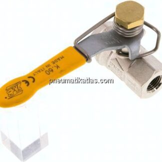 Messing-Kugelhahn, G 1/4", -0,98 bis 65bar, federschließend