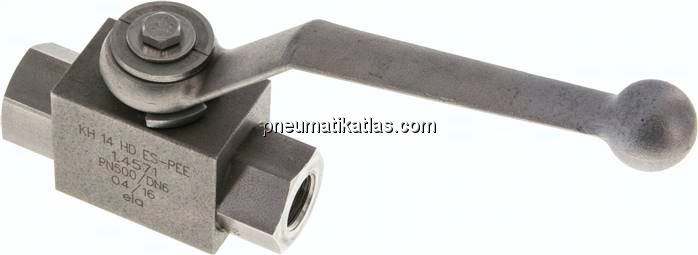 Hochdruck-Kugelhahn, Edelstahl, G 1/4", -0,999 bis 500bar