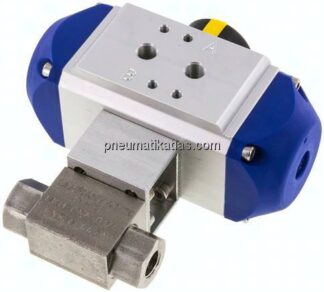 Pneumat. Hochdruck-Kugelhahn, doppeltwirkend, G 1/4", Edelstahl 1.4571