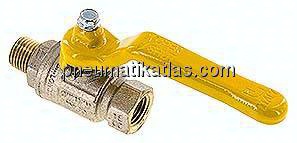 Messing-Kugelhahn, DVGW, R 1/4" / Rp 1/4", -0,9 bis 50bar
