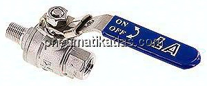 Edelstahl-Kugelhahn, leicht, R 1/4" / Rp 1/4", 0 - 63bar