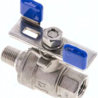 Edelstahl-Kugelhahn, leicht, R 1/4" / Rp 1/4", 0 - 63bar