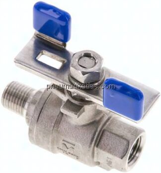 Edelstahl-Kugelhahn, leicht, R 1/4" / Rp 1/4", 0 - 63bar